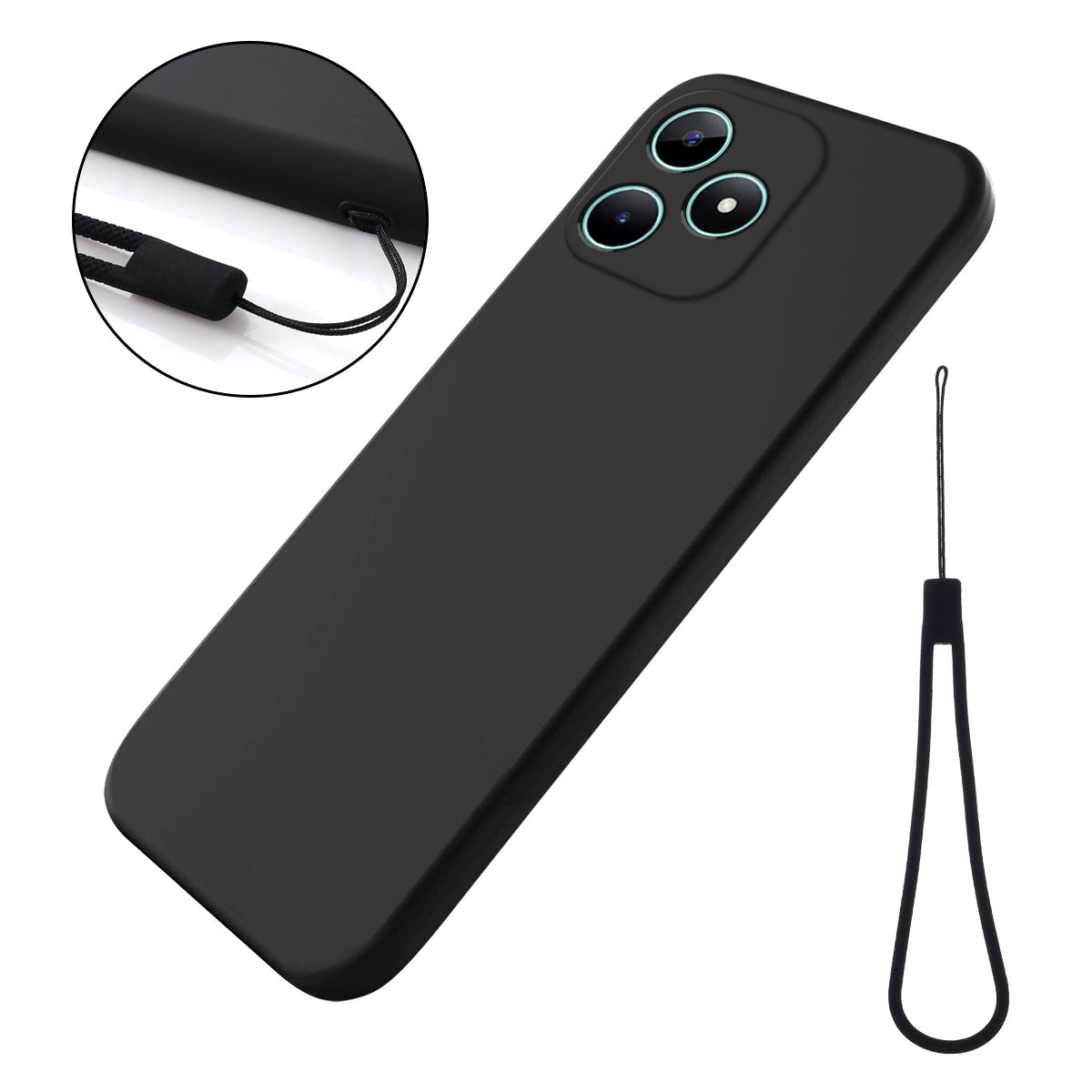 For Realme Note 50 4G Case with Wrist Strap Liquid Silicone Phone Cover For Realme Note 50 4G Case with Wrist Strap Liquid Silicone Phone Cover